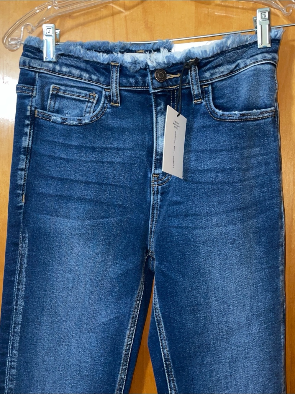 Zenana Outfitters Dark Blue Flared Wide Leg Jeans Sz.27 - Picture 3 of 6